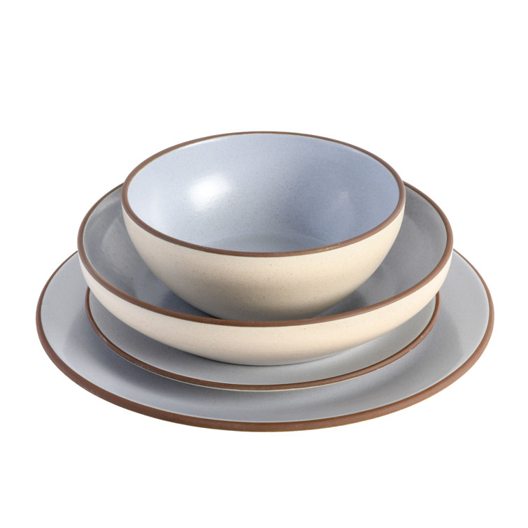 Light Blue Ceramic 16-Piece Dinnerware Set, Service for 4