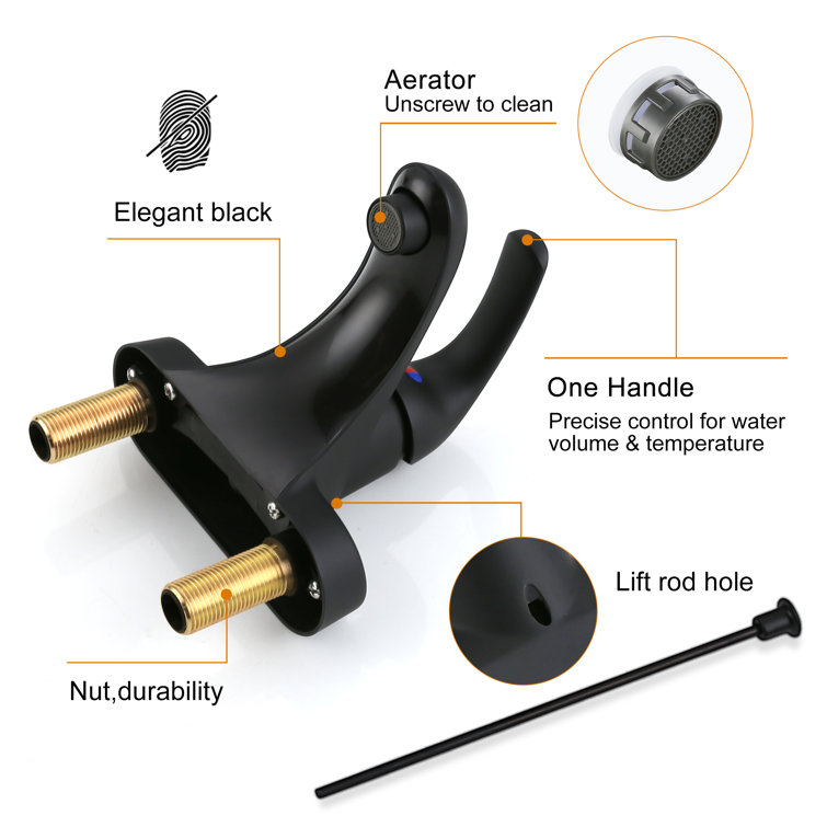 Matte Black Single-Handle Low Arc Bathroom Faucet