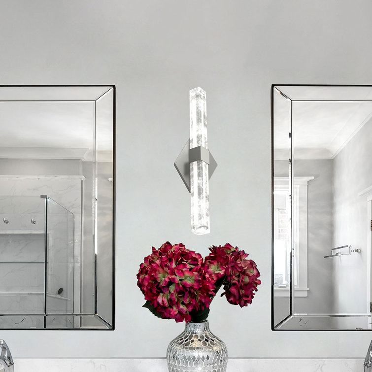 Regal Artisan Crafted Crystal LED Vanity Light in Brushed Nickel