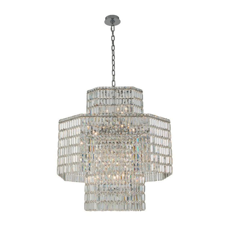 Livelli 34-Inch Chrome Crystal LED Chandelier