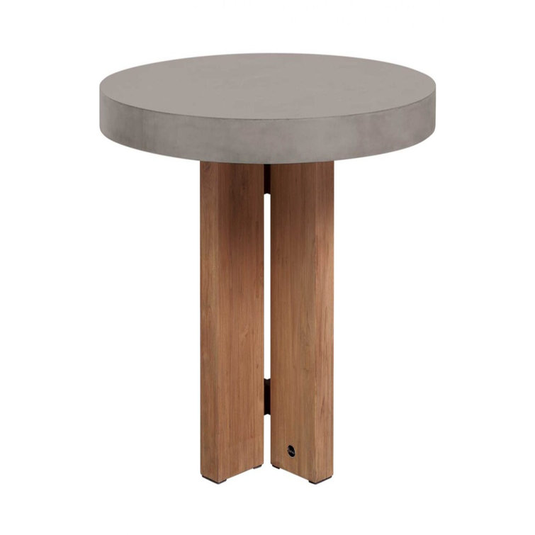 Slate Gray Java Teak and Concrete Contemporary Dining Table