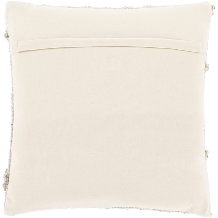 Anders 20" Square Beige Cotton Blend Throw Pillow
