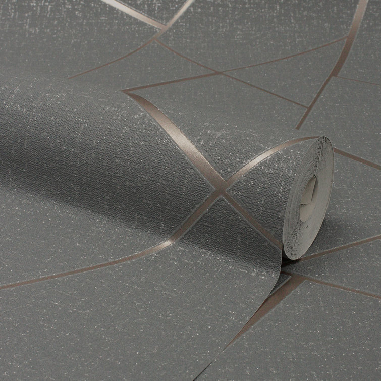 Quartz Copper Geometric Distressed Wallpaper Roll