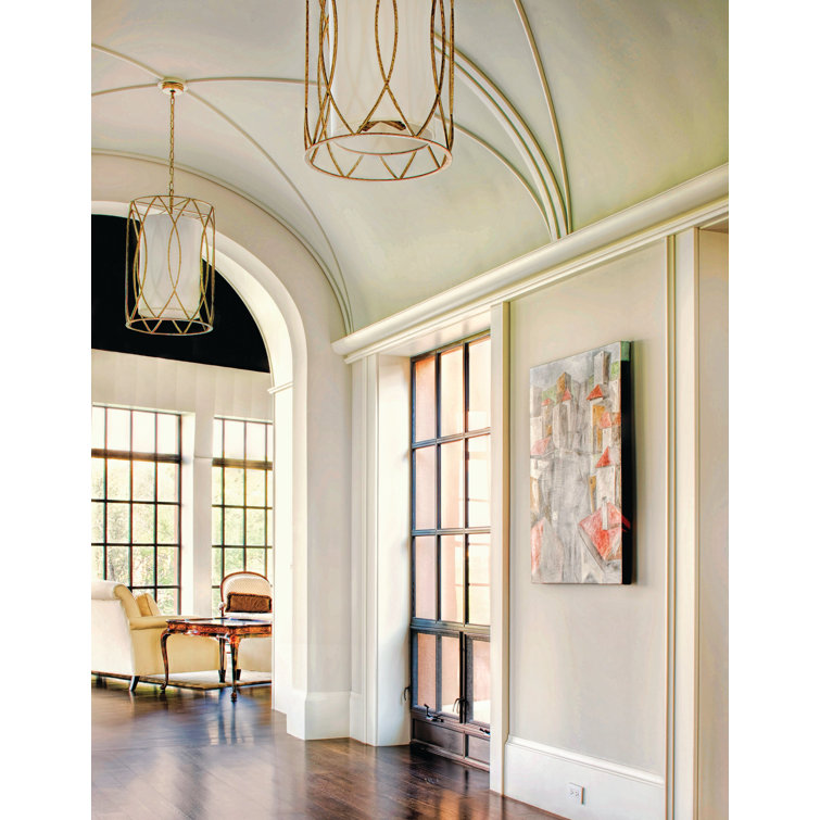 Sausalito 35" Silver Gold Metal Lantern Pendant