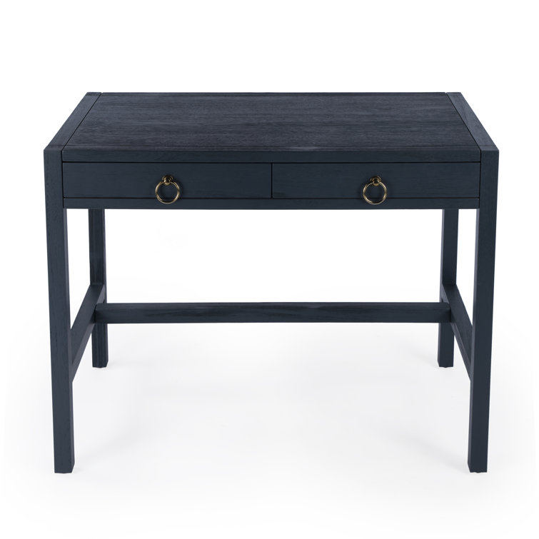 Elin 116'' Navy Minimalist Wood Writing Desk with Drawers