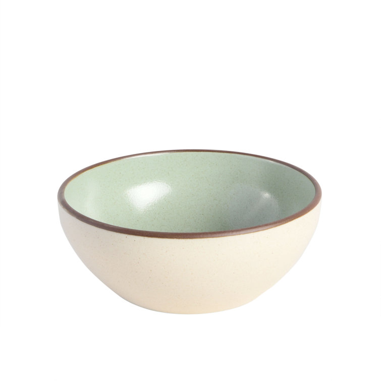 Mint Ceramic Double Bowl Dinnerware Set, Service for 4