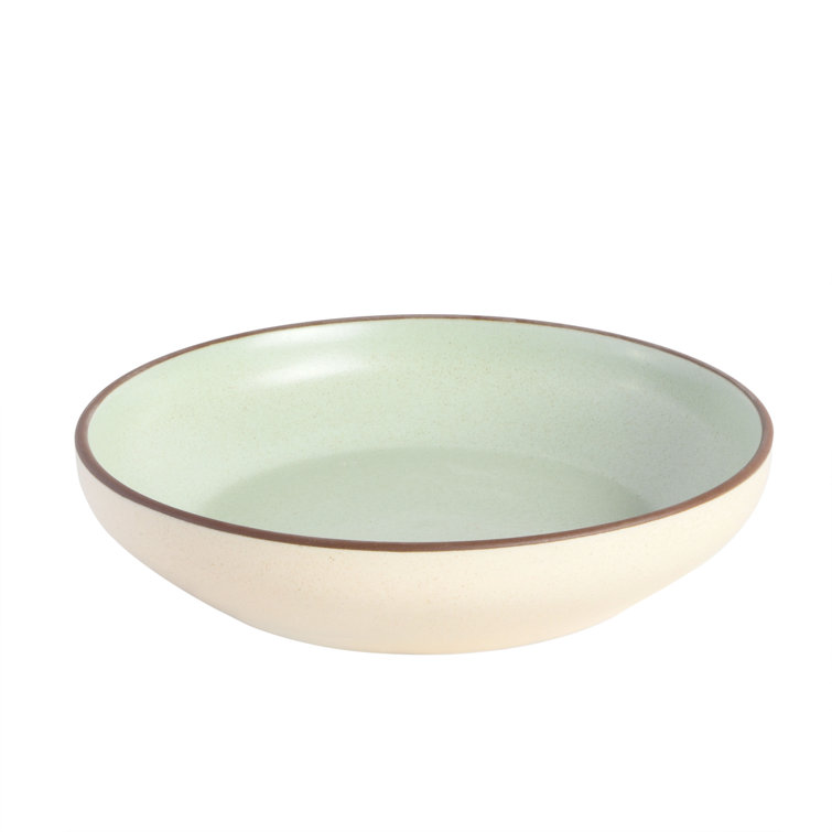 Mint Ceramic Double Bowl Dinnerware Set, Service for 4