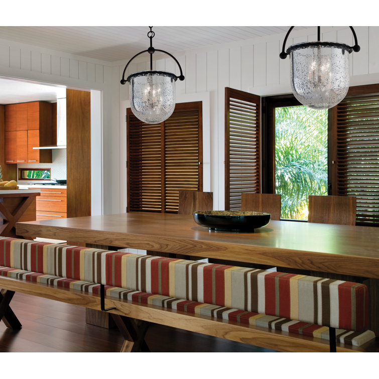 Transitional Brushed Nickel Mercury 3-Light Pendant with Gray Glass