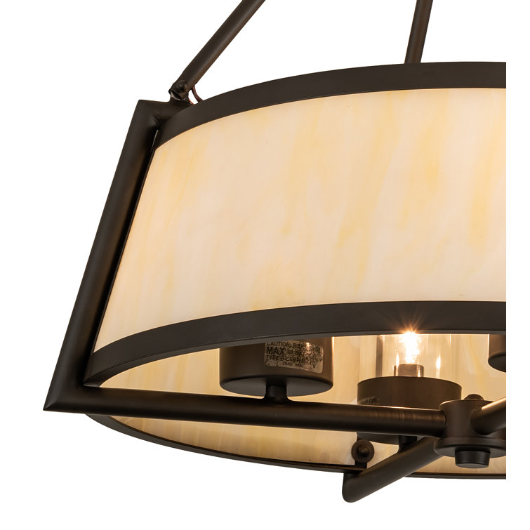 Elegant Cilindro 4-Light Semi-Flush Mount in Oil Rubbed Bronze with Crystal Accents