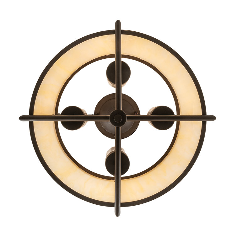 Elegant Cilindro 4-Light Semi-Flush Mount in Oil Rubbed Bronze with Crystal Accents