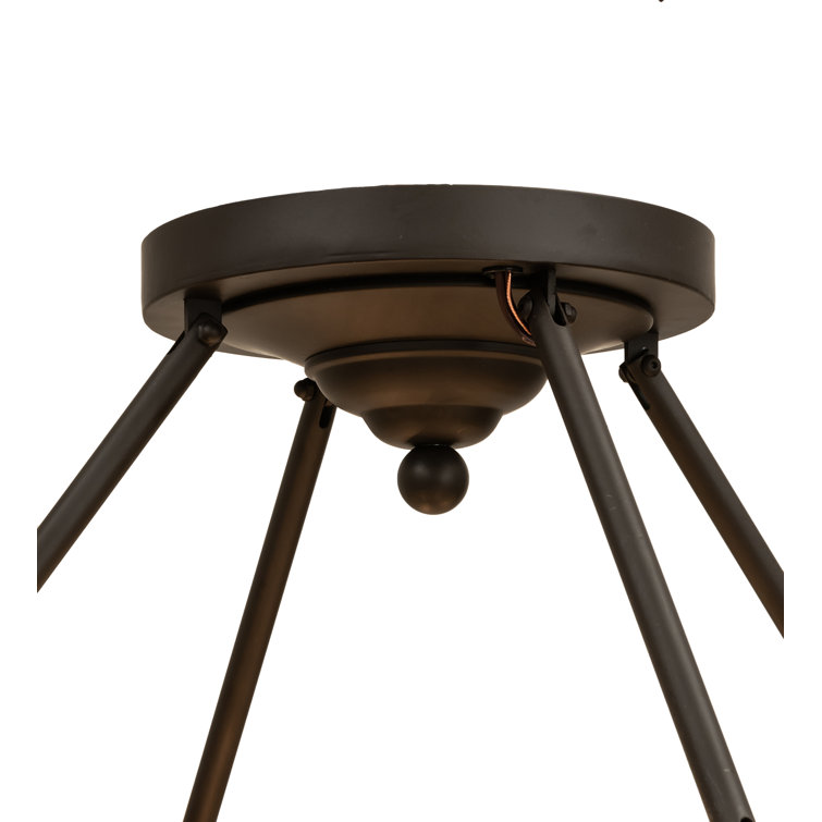 Elegant Cilindro 4-Light Semi-Flush Mount in Oil Rubbed Bronze with Crystal Accents