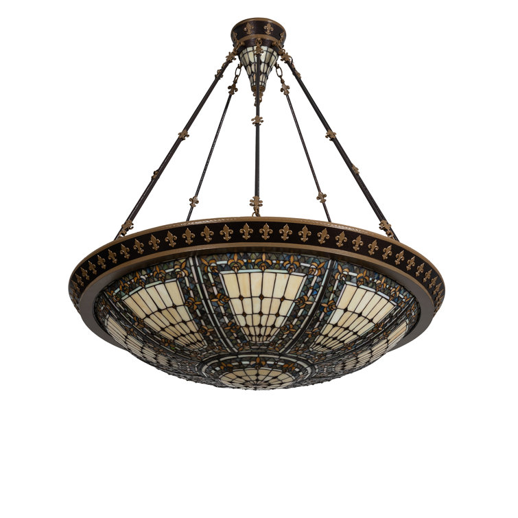 Sunflower Gold Glass 8-Light Indoor/Outdoor Semi-Flush Mount