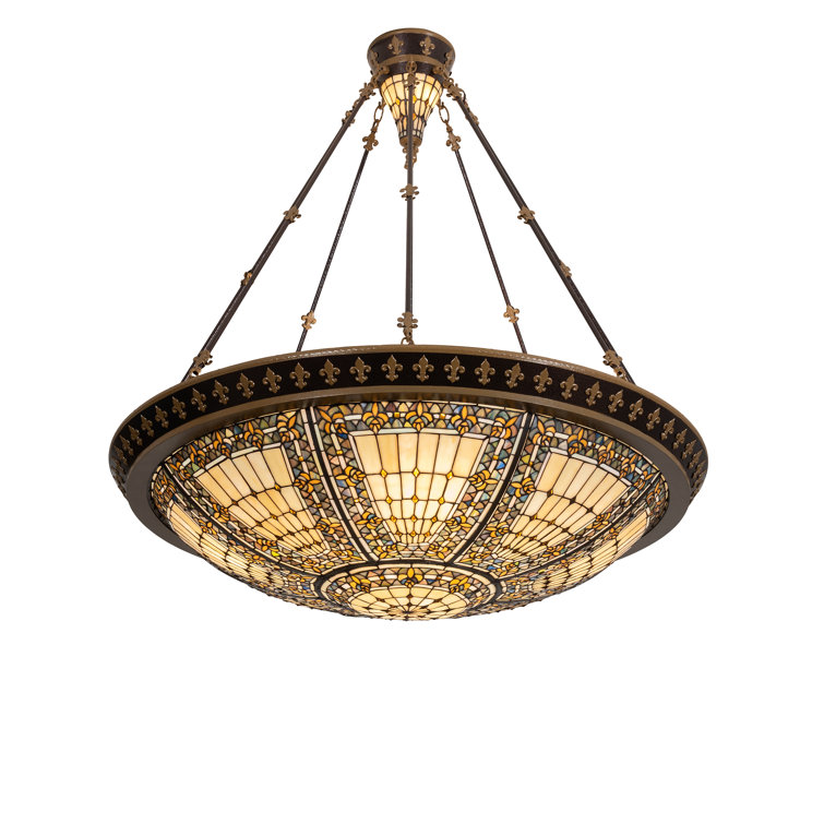 Sunflower Gold Glass 8-Light Indoor/Outdoor Semi-Flush Mount