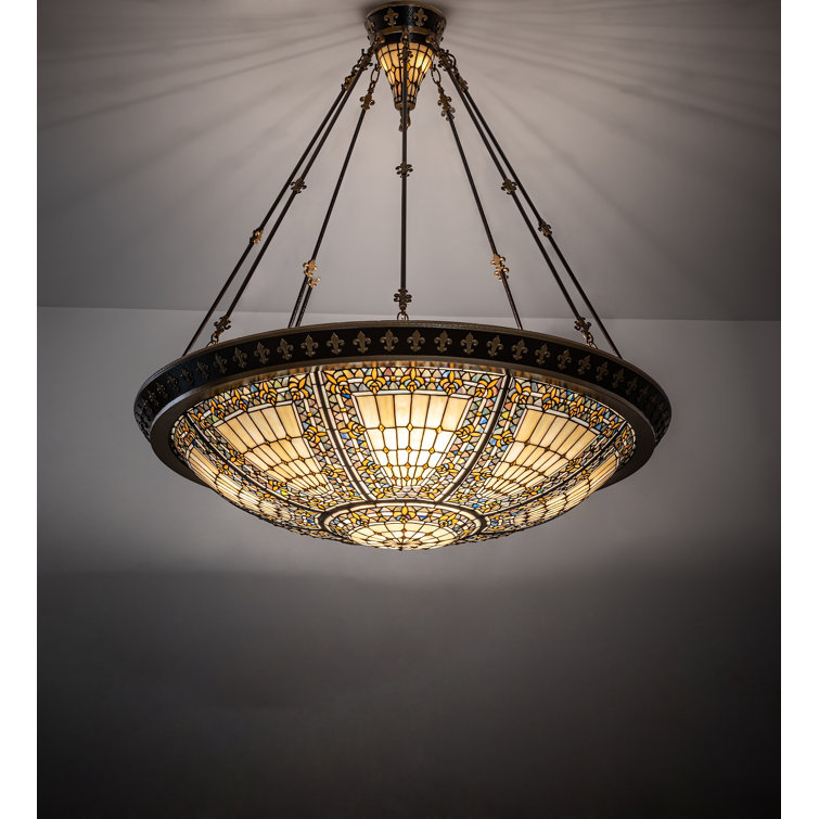 Sunflower Gold Glass 8-Light Indoor/Outdoor Semi-Flush Mount