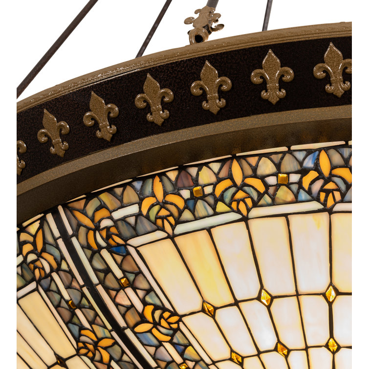 Sunflower Gold Glass 8-Light Indoor/Outdoor Semi-Flush Mount