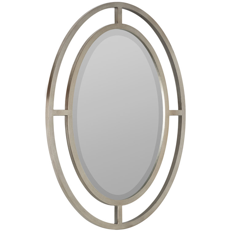 Elegant Oval 40.5'' Wall Mirror with Silver and Gold Finish