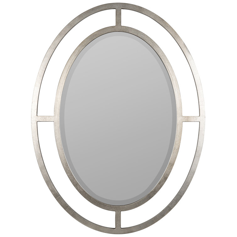Elegant Oval 40.5'' Wall Mirror with Silver and Gold Finish