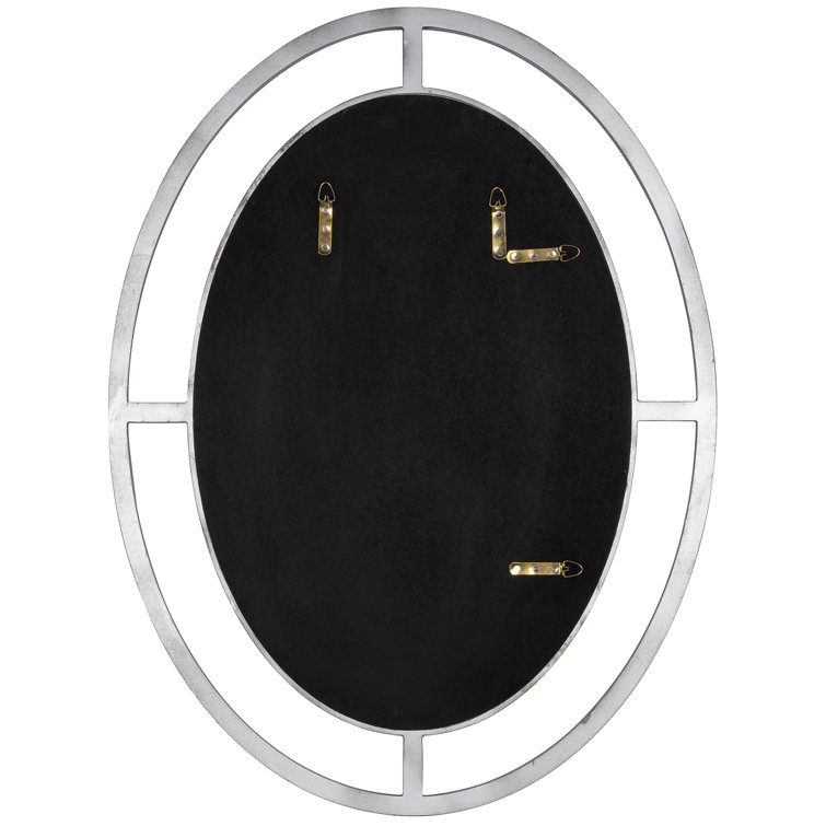 Elegant Oval 40.5'' Wall Mirror with Silver and Gold Finish