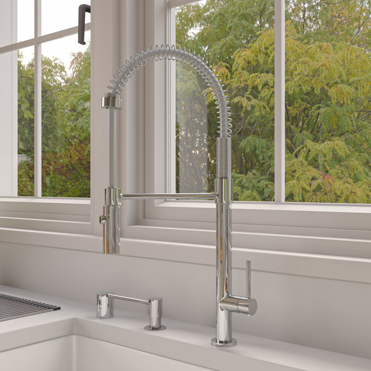 Polished Chrome Pull-Down Kitchen Faucet with Spray