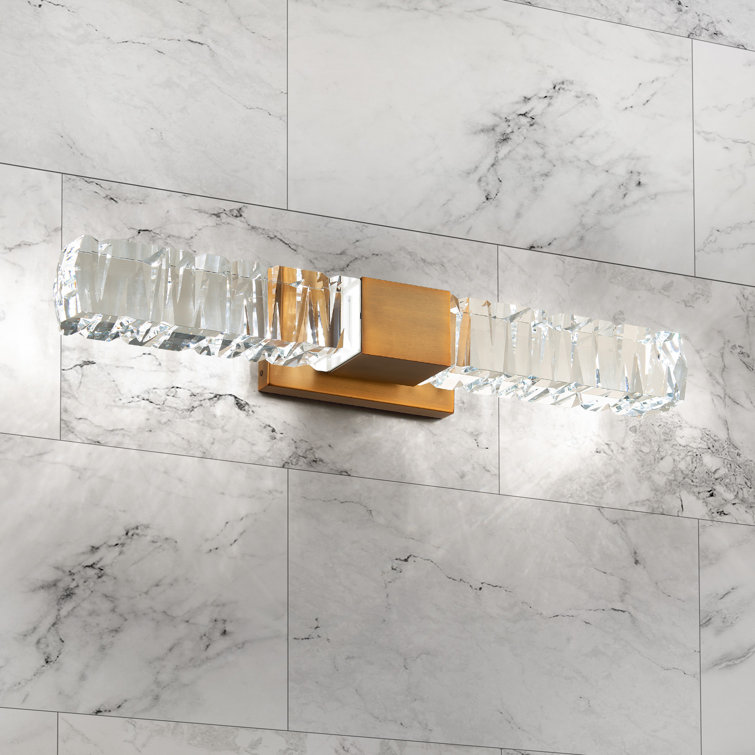 Aged Brass Juliet 2-Light LED Vanity Sconce with Crystal Accents