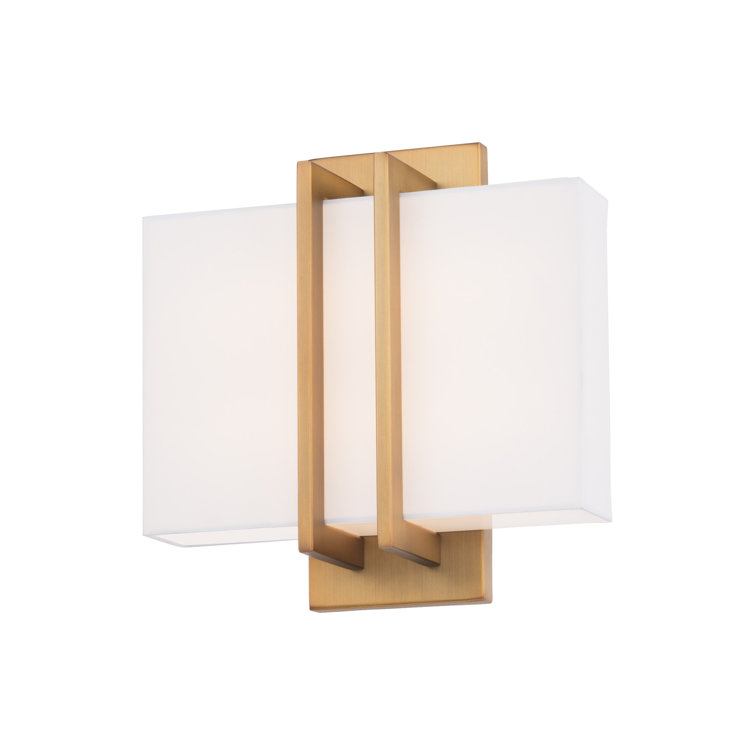Aged Brass Direct Wired Dimmable LED Sconce - 11" Rectangle