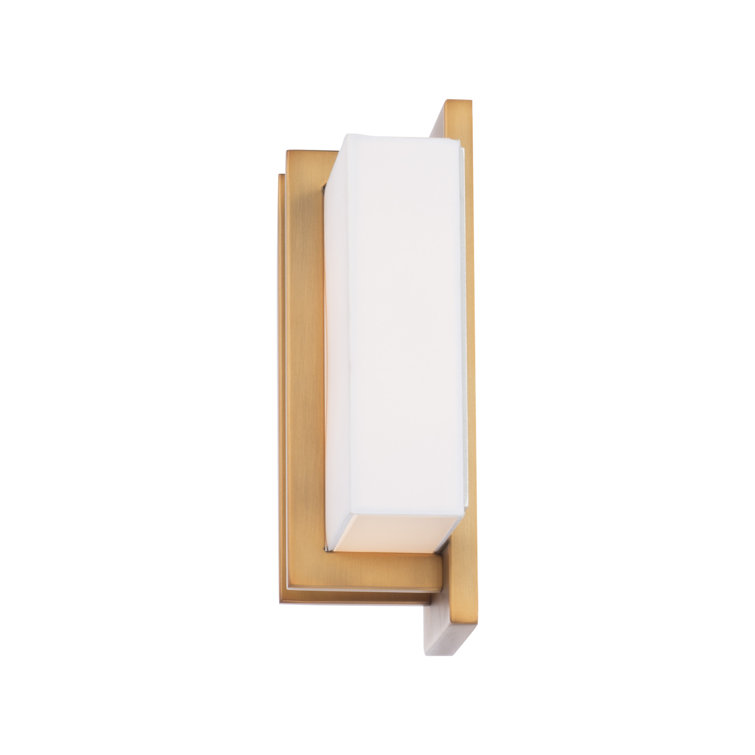 Aged Brass Direct Wired Dimmable LED Sconce - 11" Rectangle