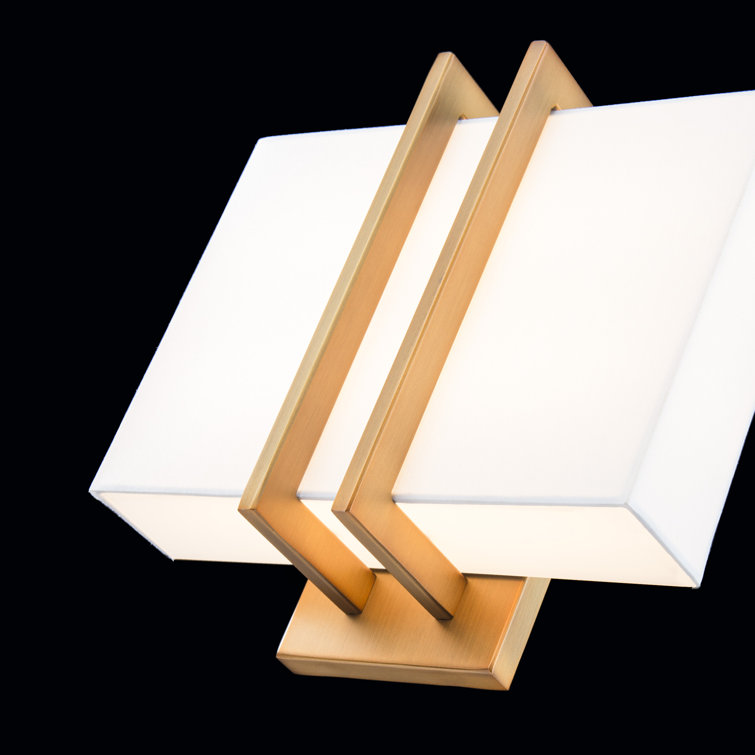 Aged Brass Direct Wired Dimmable LED Sconce - 11" Rectangle