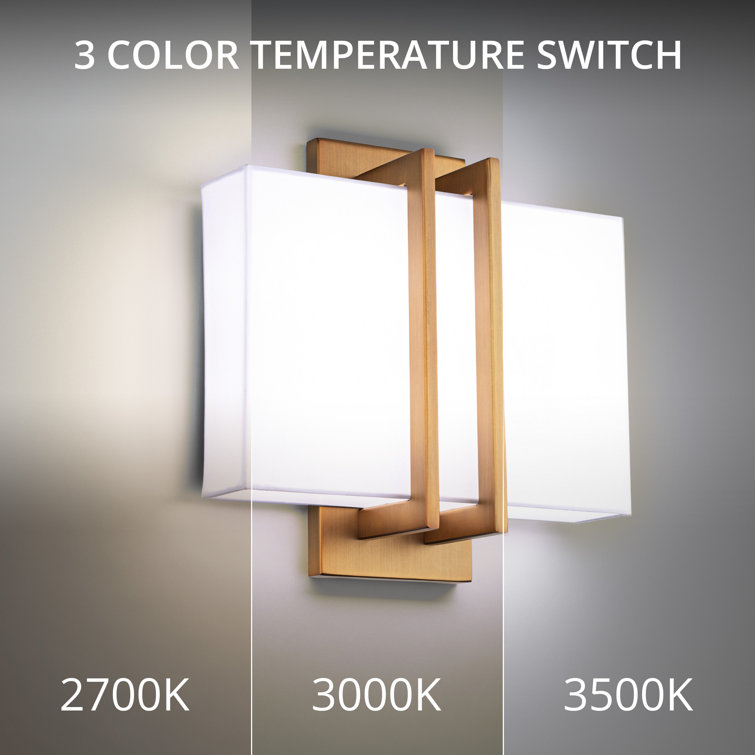 Aged Brass Direct Wired Dimmable LED Sconce - 11" Rectangle