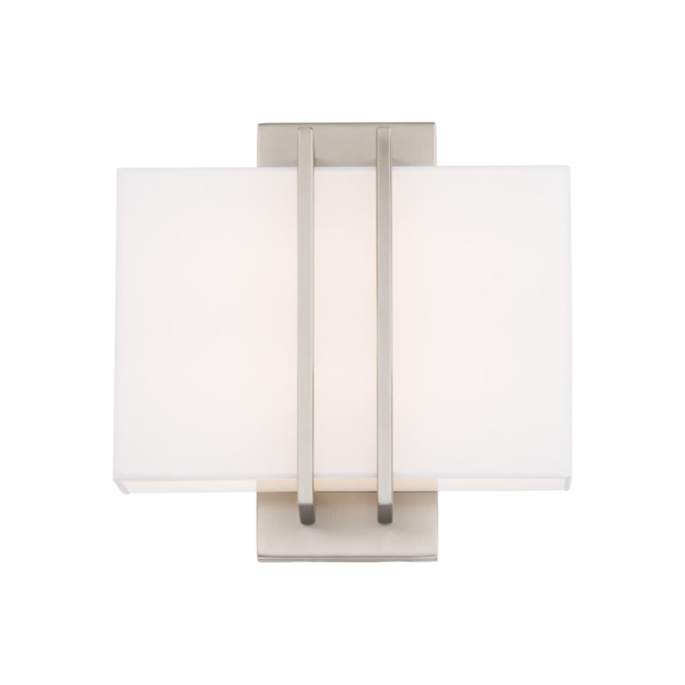 Downton Brushed Nickel Rectangular LED Sconce - Dimmable and Direct Wired