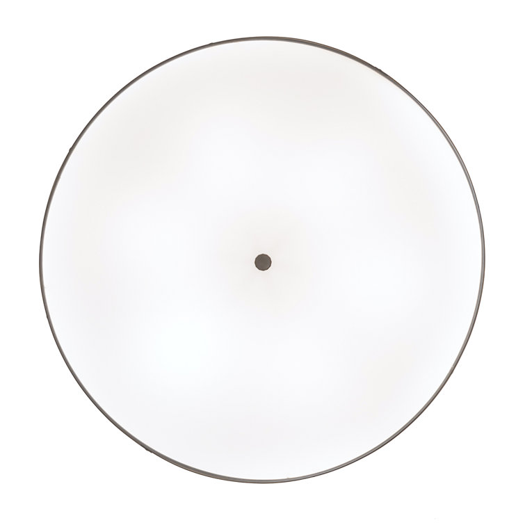 Champagne Finish 6-Light Indoor/Outdoor White Drum Flush Mount