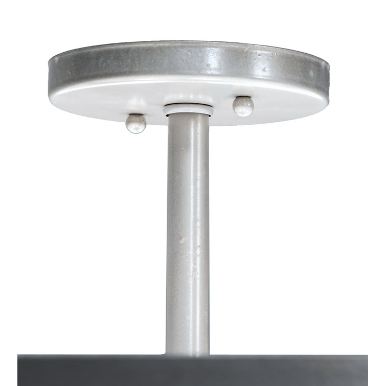 Champagne Finish 6-Light Indoor/Outdoor White Drum Flush Mount