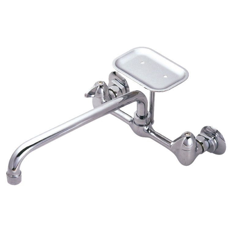 Chrome Low Arc Kitchen Faucet with Soap Dispenser