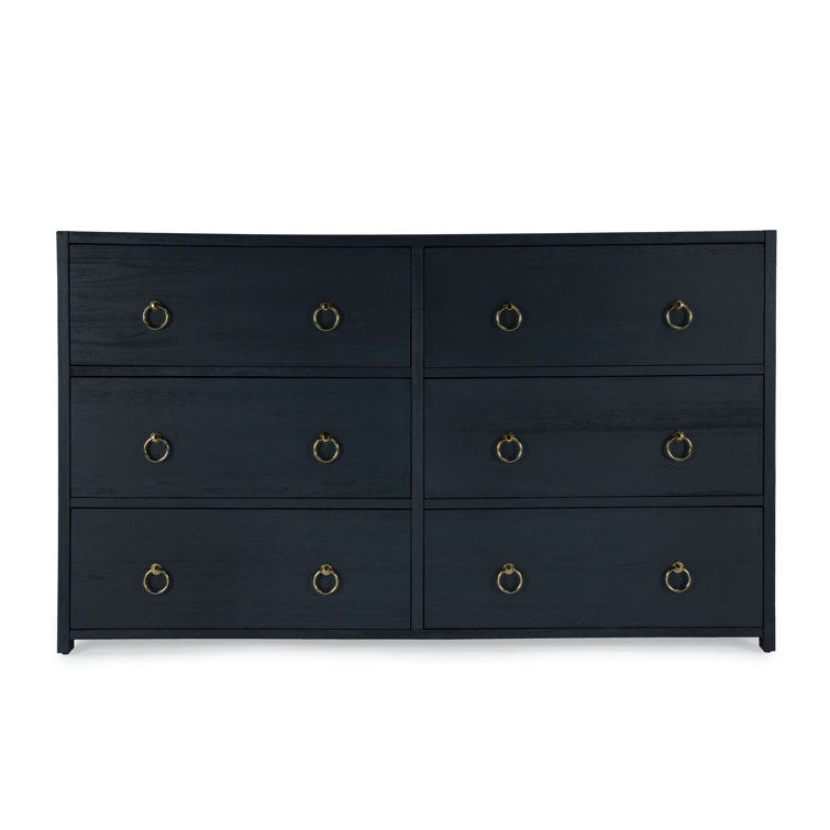 Elin Glam Navy Double Dresser with Dovetail Drawers