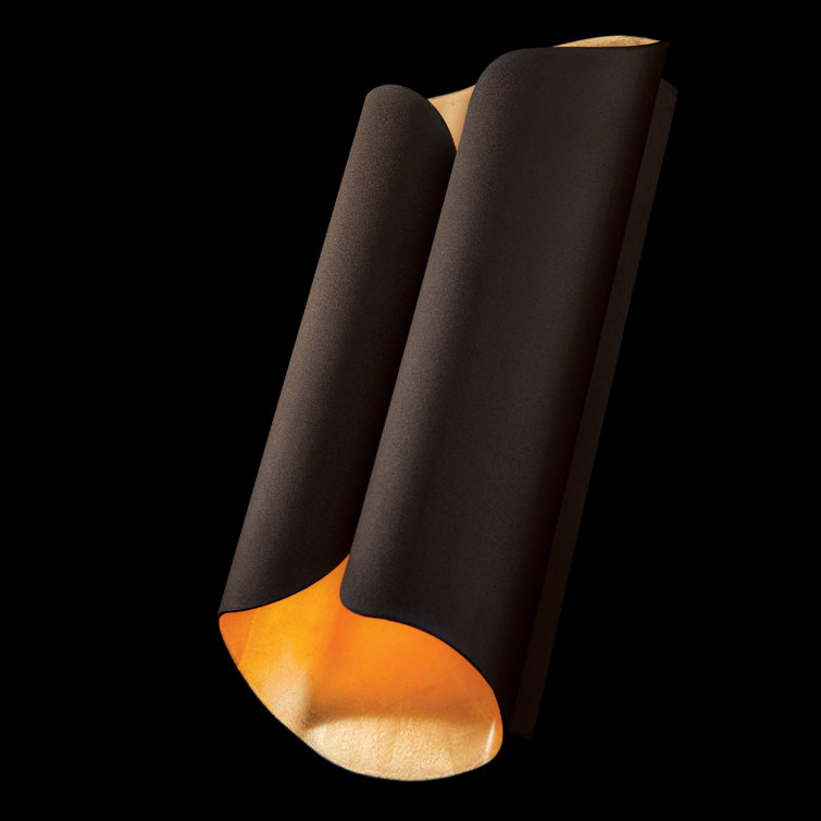 Opus Bronze Gold Leaf Cylinder LED Wall Sconce