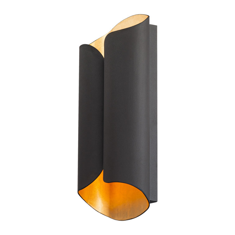 Opus Bronze Gold Leaf Cylinder LED Wall Sconce