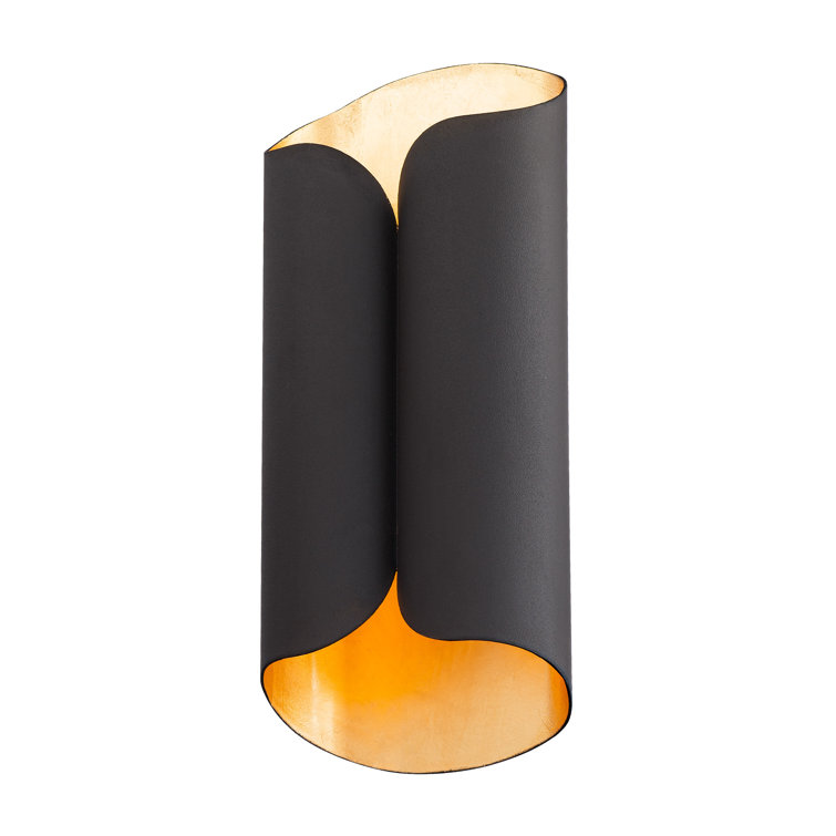 Opus Bronze Gold Leaf Cylinder LED Wall Sconce