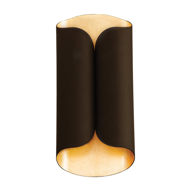 Opus Bronze Gold Leaf Cylinder LED Wall Sconce