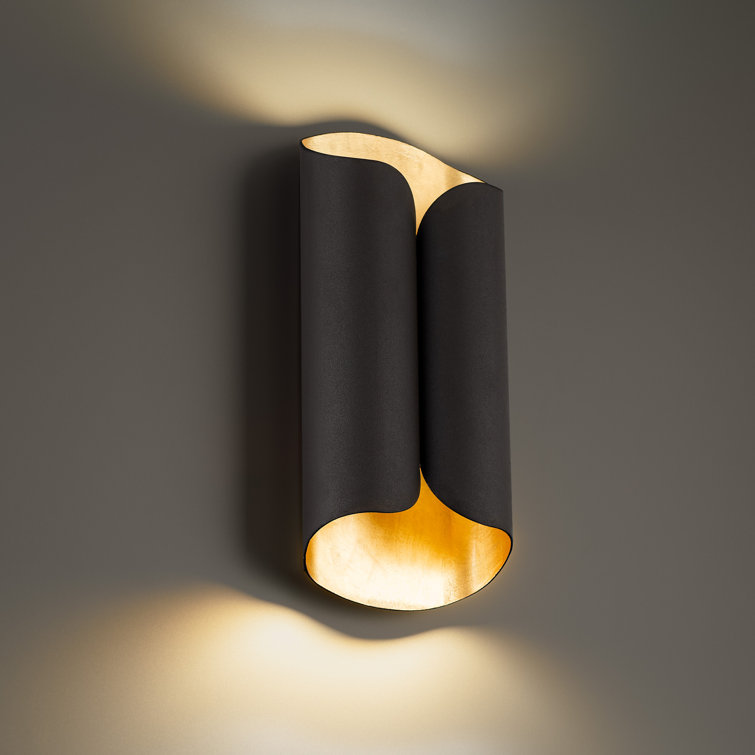 Opus Bronze Gold Leaf Cylinder LED Wall Sconce