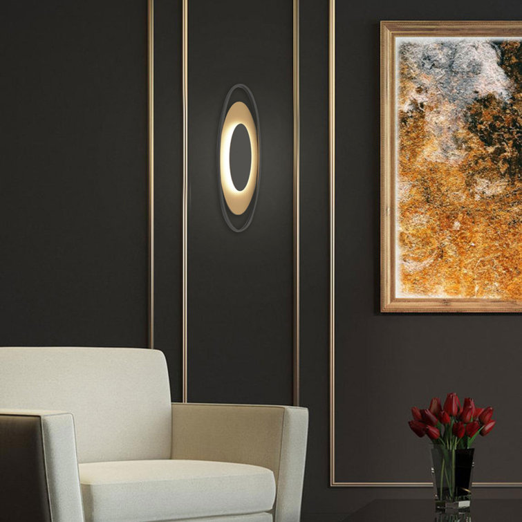 Bronze Gold Leaf Dimmable LED Wall Sconce