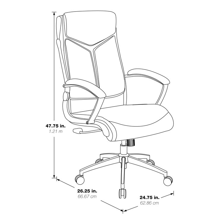 Black Faux Leather High Back Executive Swivel Chair with Chrome Base