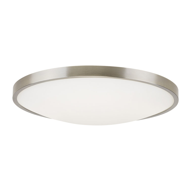 Elegant Satin Nickel 13" LED Flush Mount with Frosted Glass Diffuser