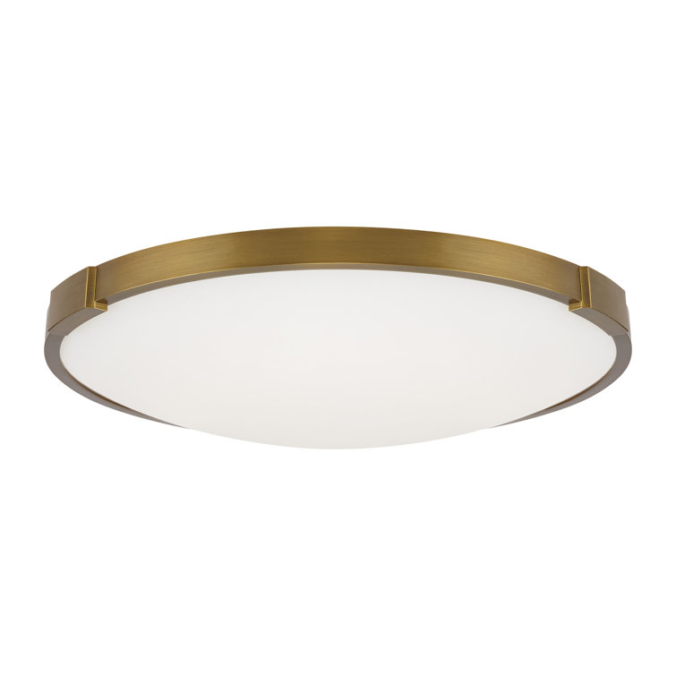 Lance Aged Brass LED Flush Mount with Frosted Glass Diffuser