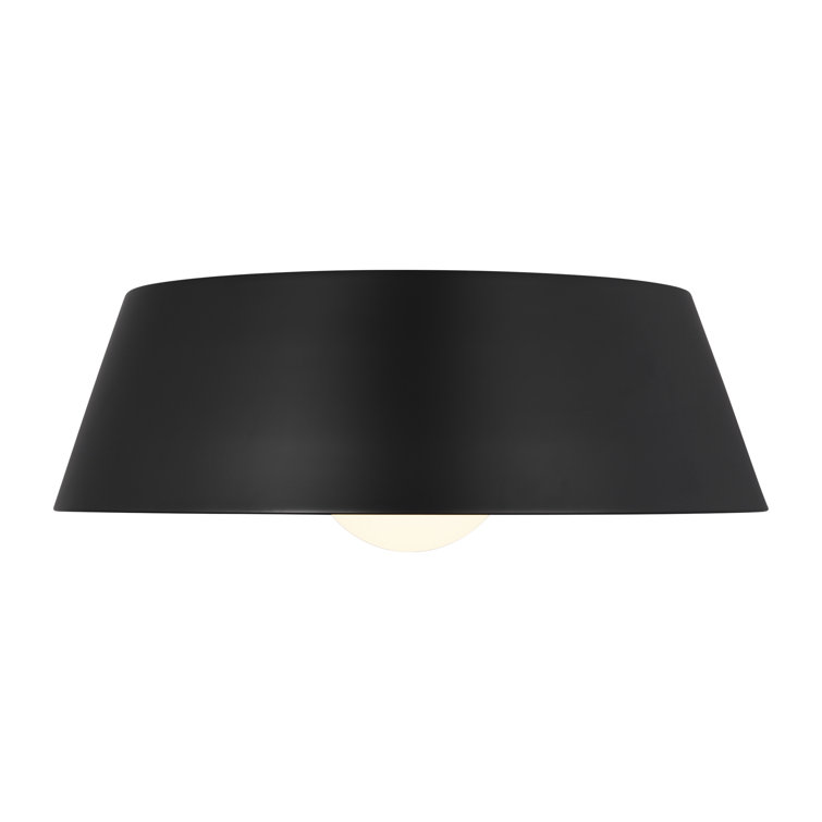 Matte Black Glass LED Drum Indoor/Outdoor Flush Mount