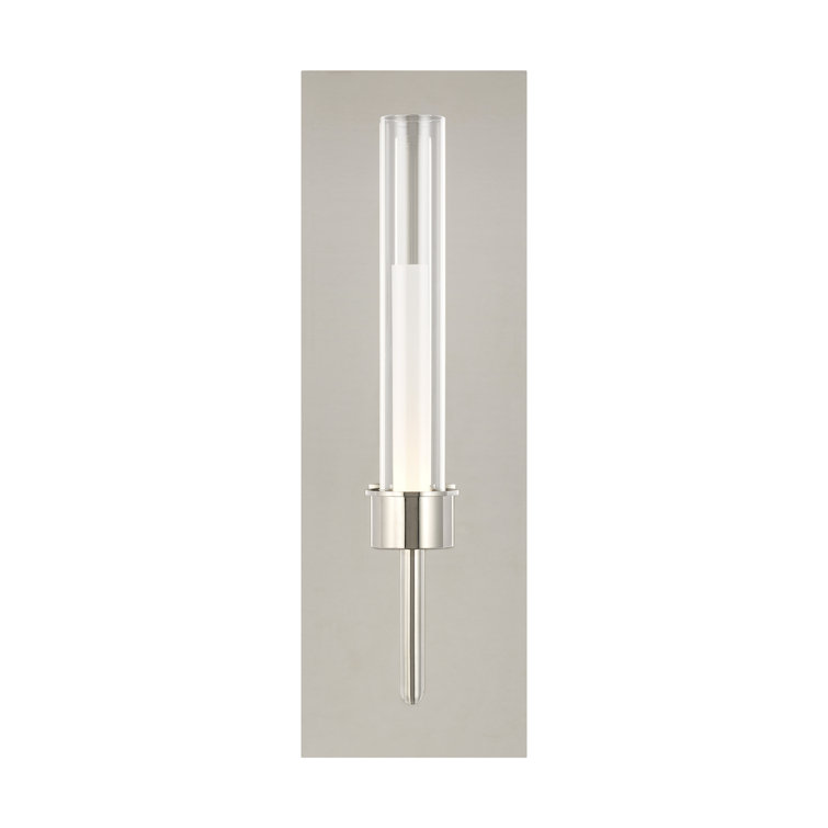 Linger Polished Nickel LED Cylinder Sconce with Acrylic Shade