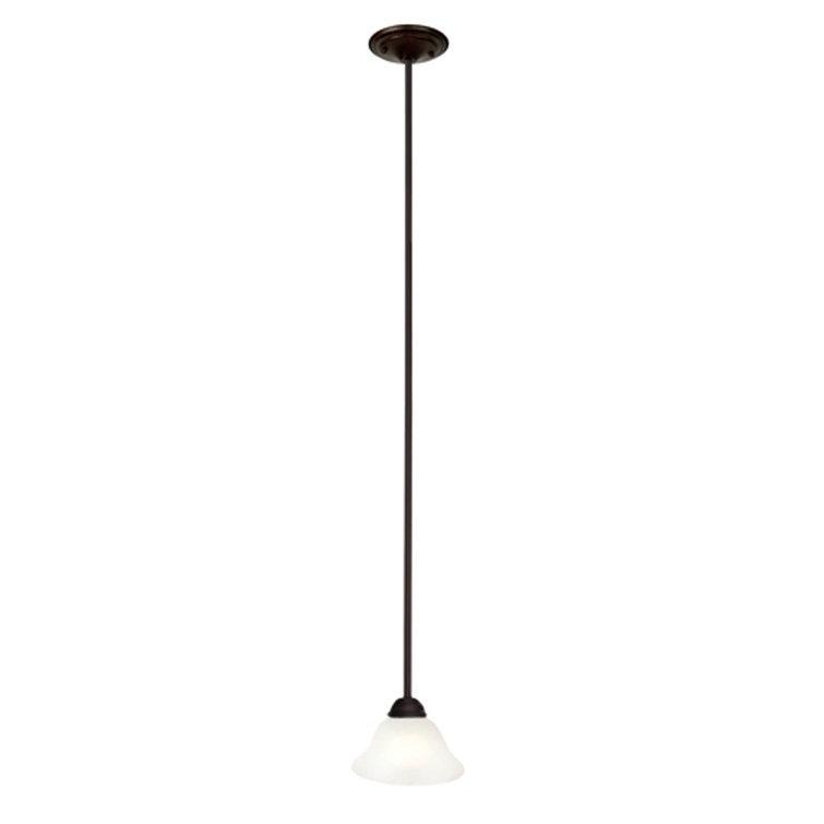 Vernal Falls Mini Globe Pendant in Oil-Rubbed Bronze with Etched Glass