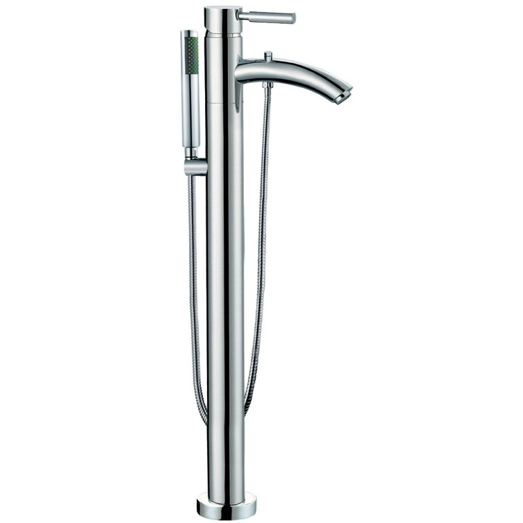Taron Polished Chrome Freestanding Tub Filler with Hand Shower