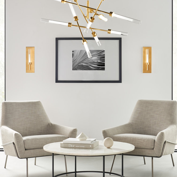 Polished Nickel 12-Light LED Abstract Chandelier