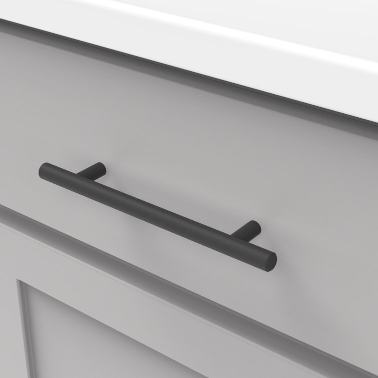 Matte Black Steel Bar Cabinet Pulls with Mounting Hardware