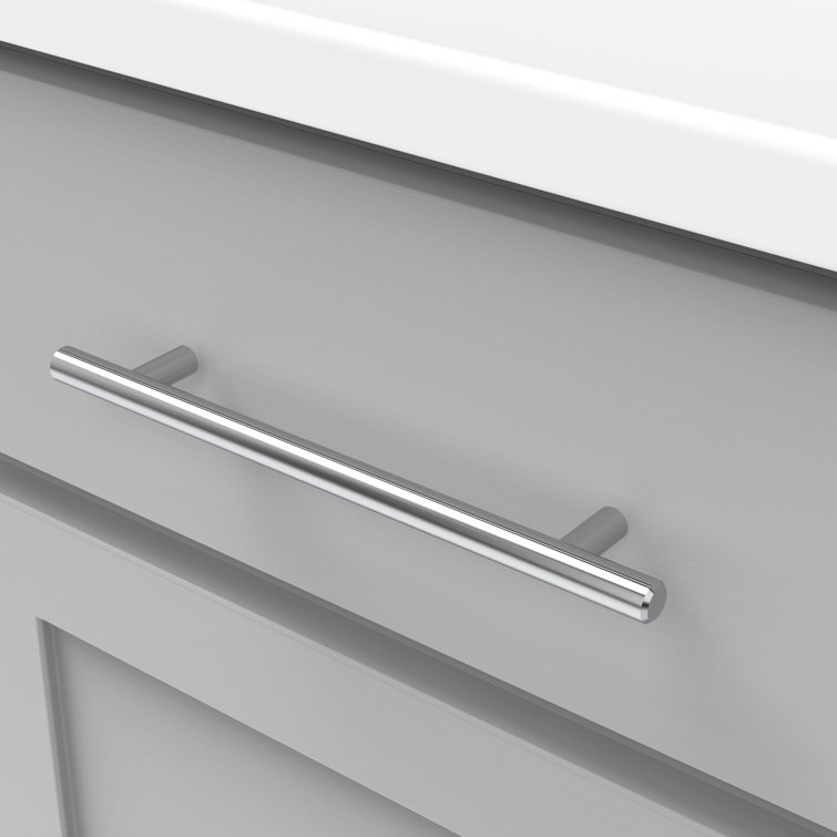 8.63-Inch Chrome Cylindrical Bar Pulls with Mounting Hardware