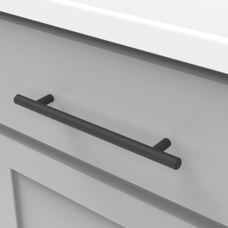 Matte Black Steel Bar Pull Cabinet Handles with Mounting Hardware